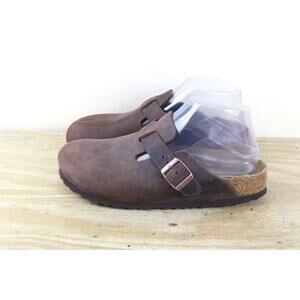 Birkenstock Boston 38 N Brown Oiled Leather Habana Soft Footbed Clog Comfort